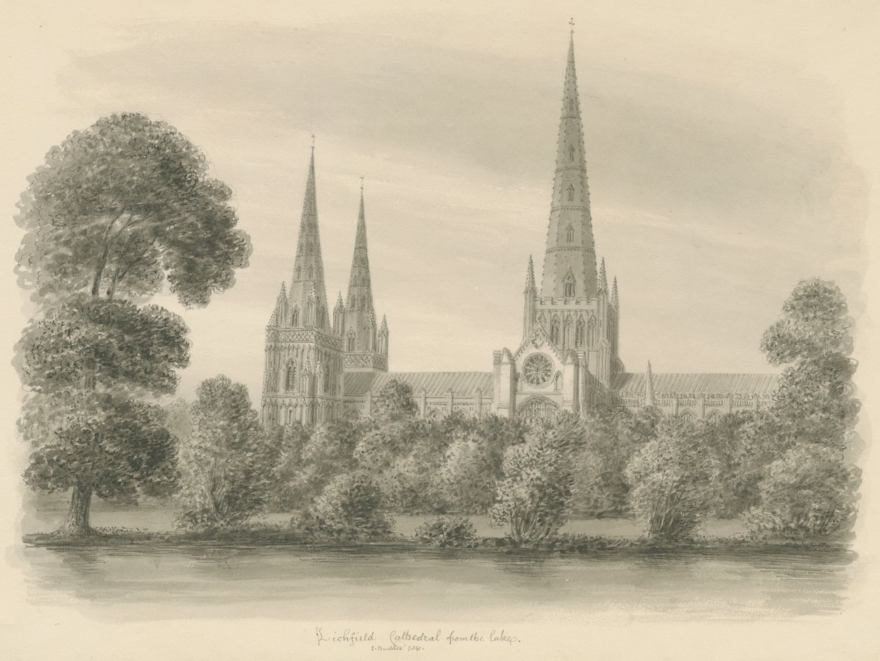 Cathédrale de Lichfield - Vue Sud - John Buckler