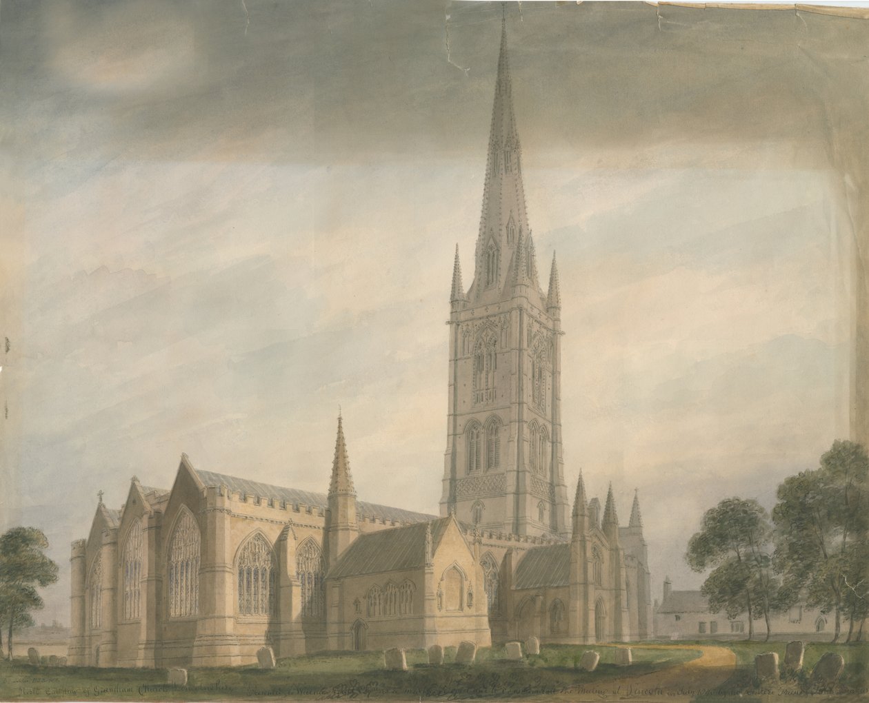 Lincolnshire - Église de Grantham, 1811 - John Buckler