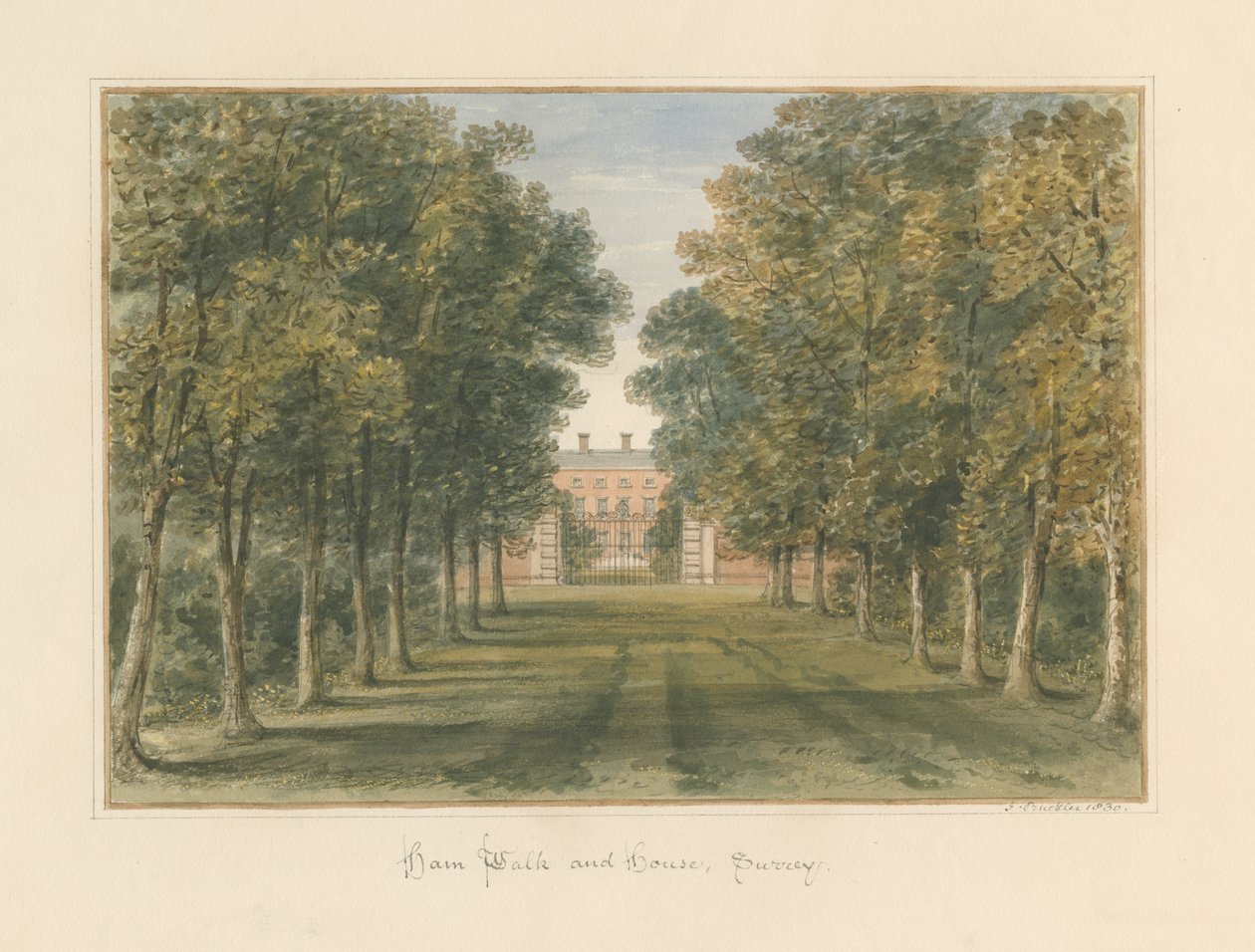 Surrey - Ham Walk et Maison, 1830 - John Buckler