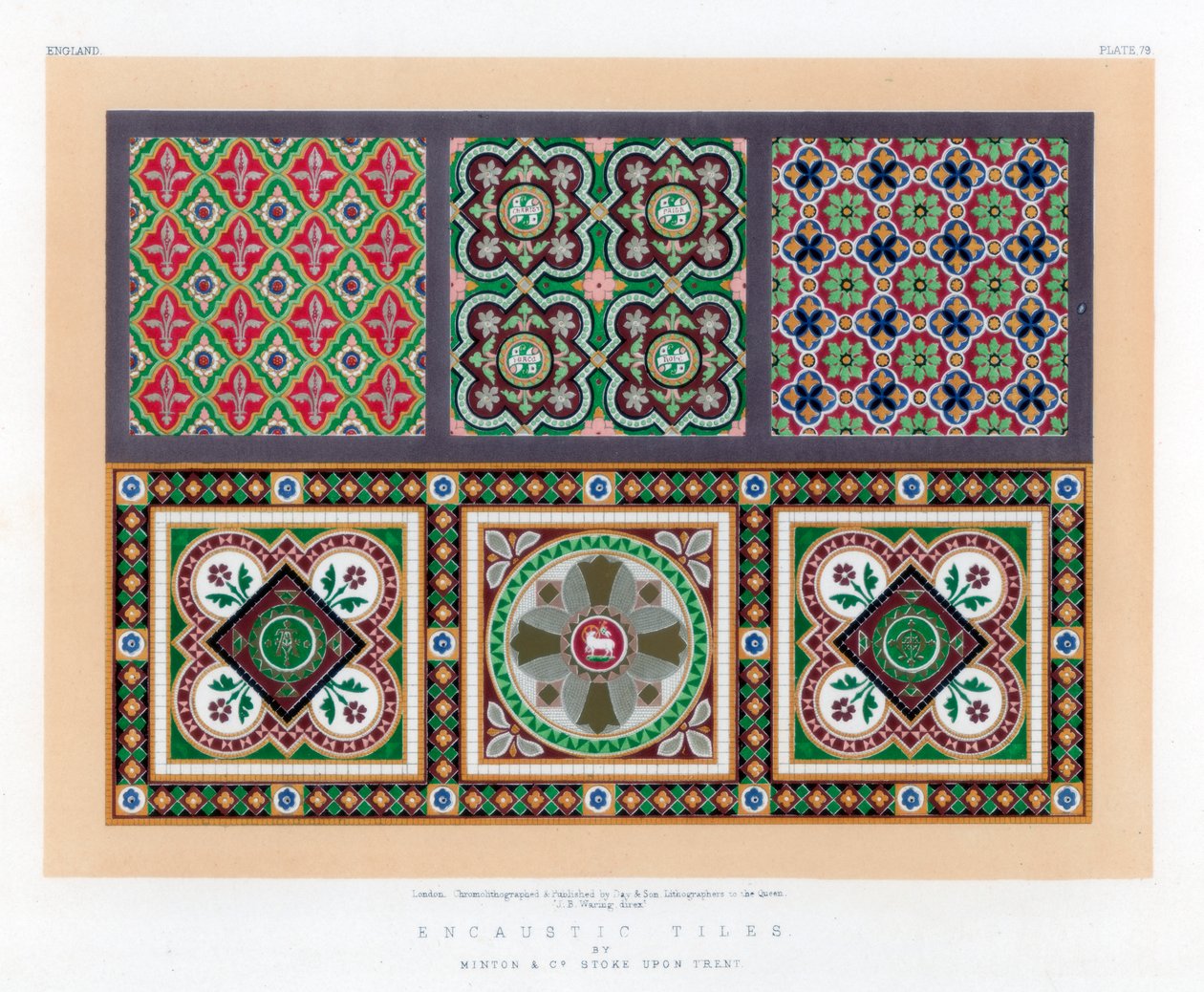 Carreaux encaustiques, 19ème siècle - John Burley Waring