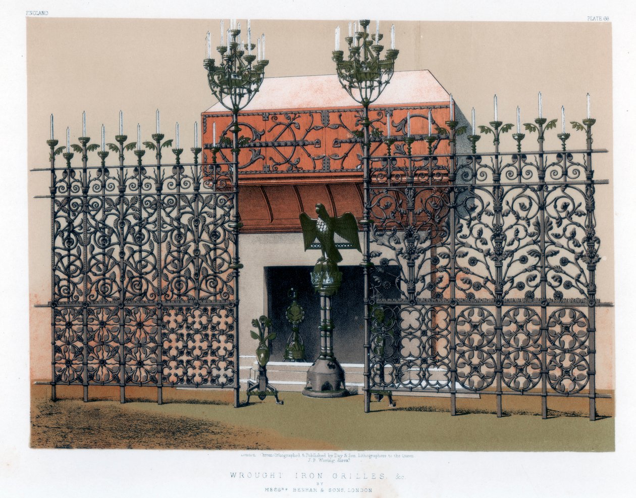 Grilles en fer forgé, 19ème siècle - John Burley Waring