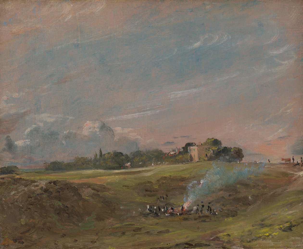 Hampstead Heath, avec un feu de joie - John Constable