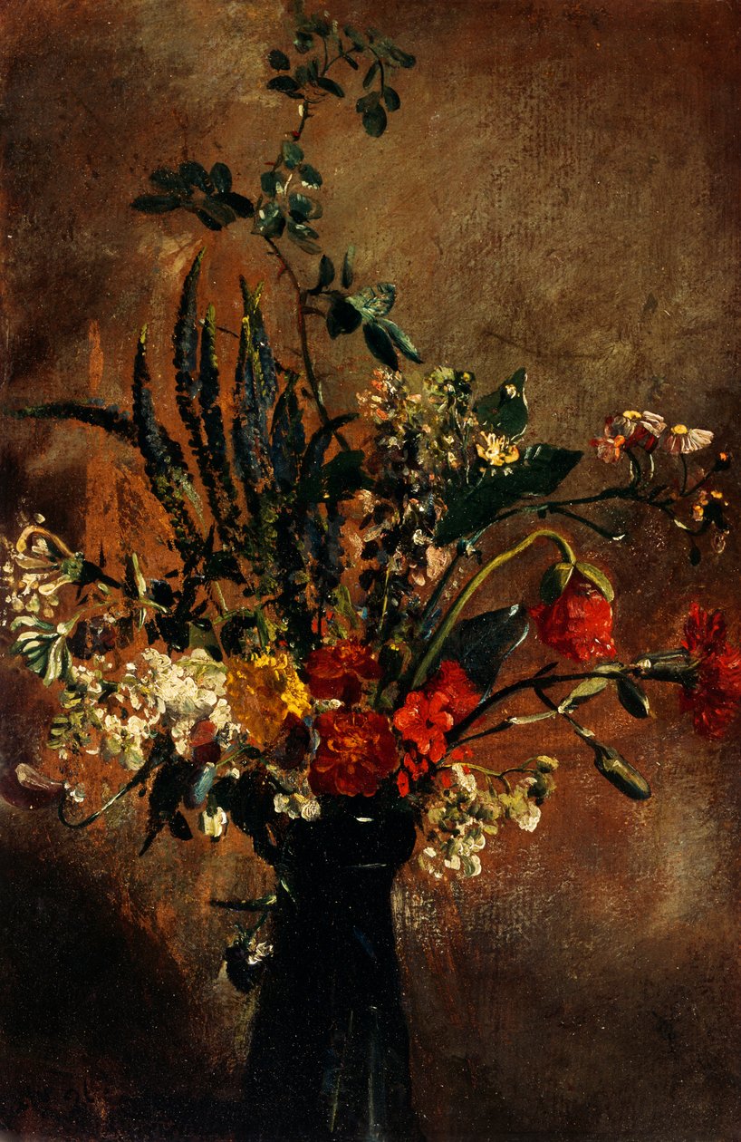 Étude de fleurs dans un verre à jacinthe - John Constable