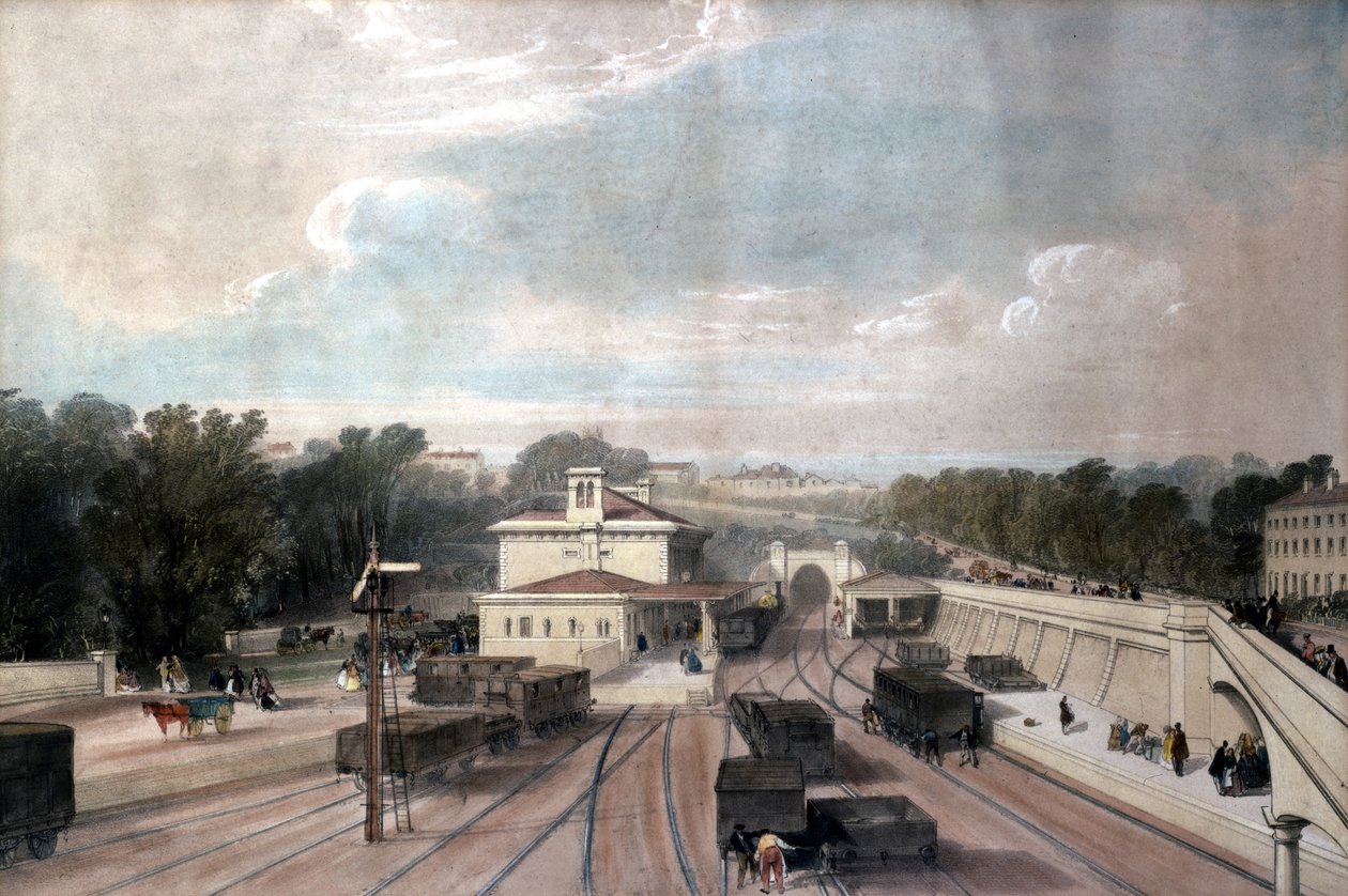 Gare de Tunbridge Wells, Kent, vers 1840 - John Cooke Bourne