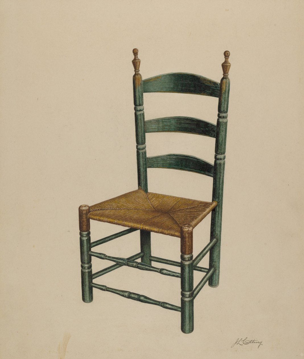 Chaise à dossier échelle, vers 1939 - John Cutting