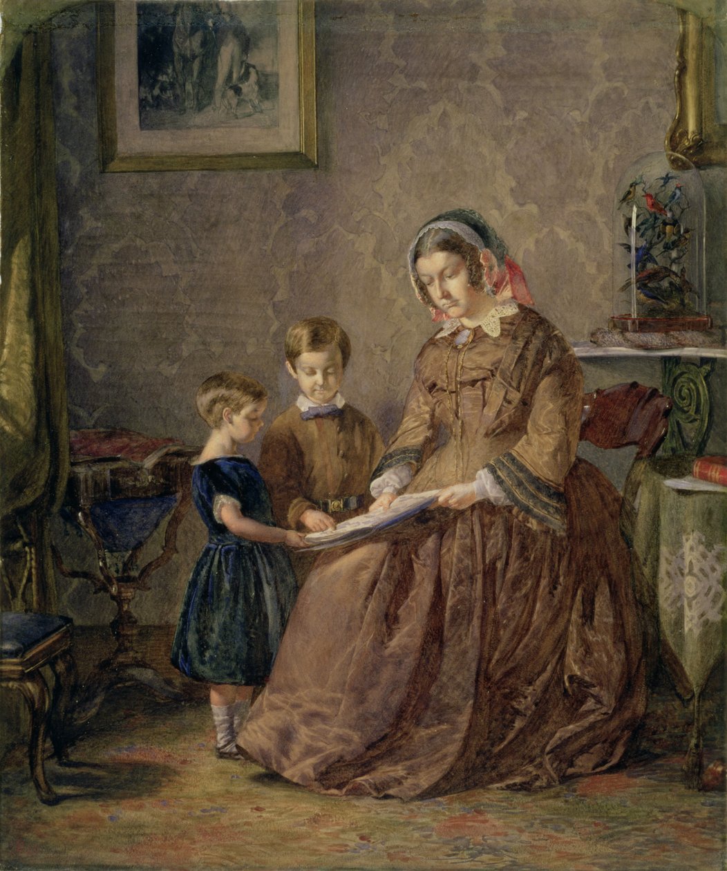 La leçon de lecture, 1855 - John Dawson Watson