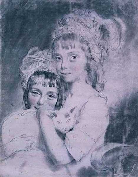 No.1843 Les deux demoiselles Comparts - John Downman
