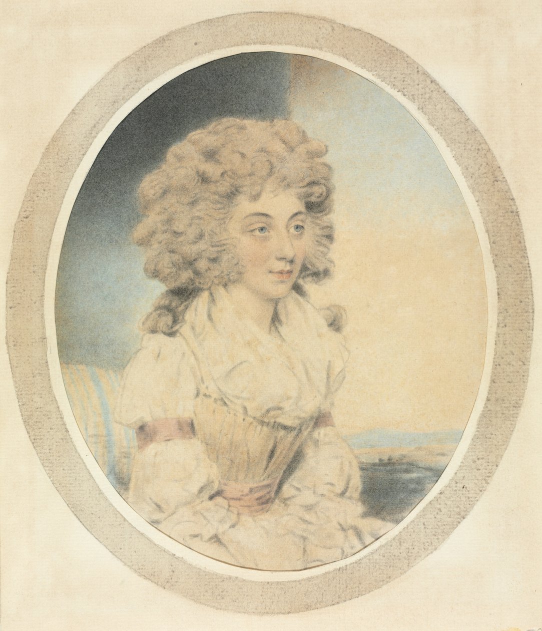Jeune femme assise de profil à droite - John Downman