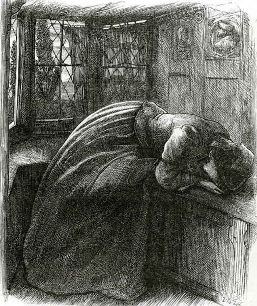 Mariana des Poèmes de Tennyson - John Everett (after) Millais