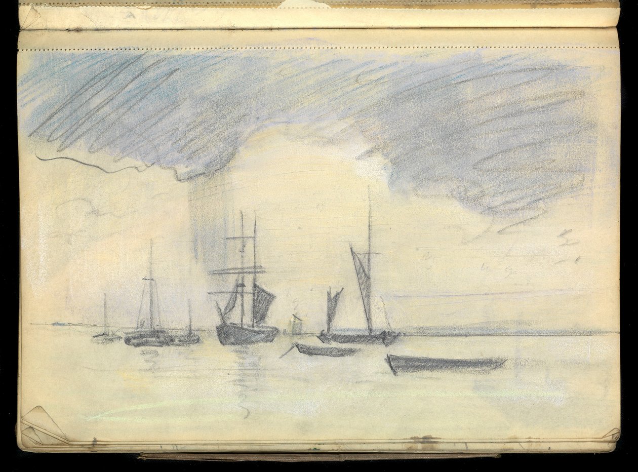 Paysage marin, carnet de croquis - John Everett