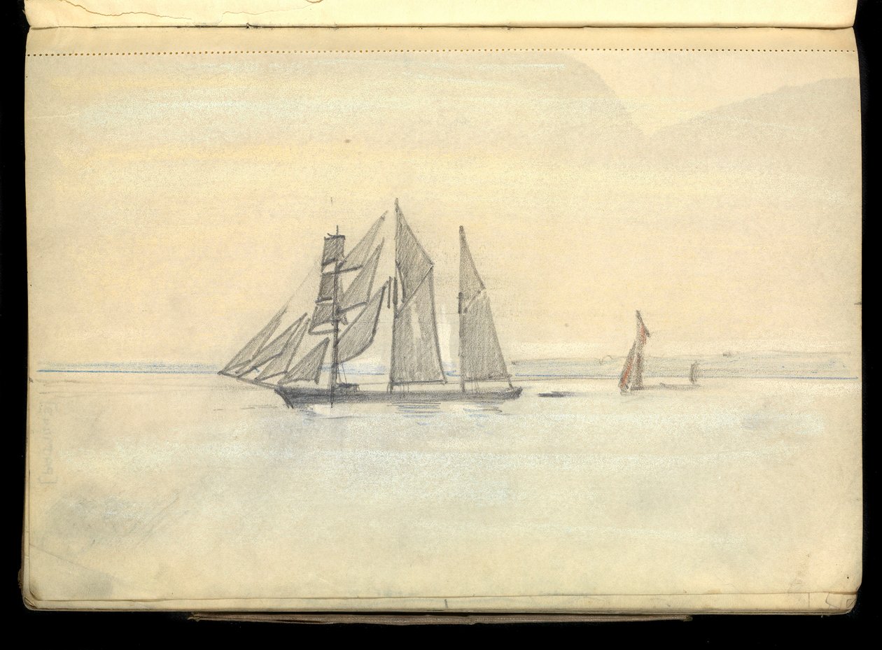 Paysage marin, carnet de croquis - John Everett