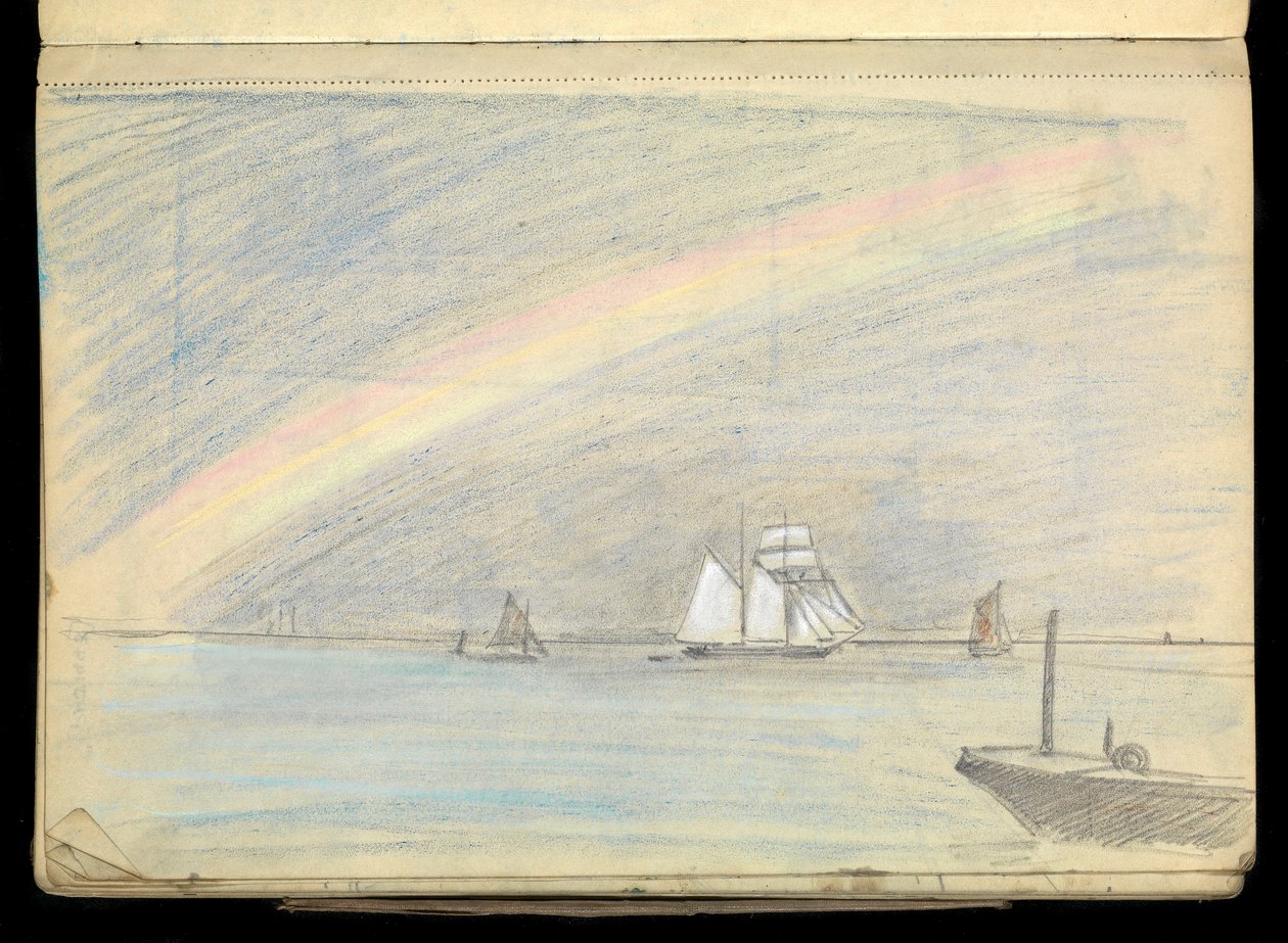 Paysage marin, carnet de croquis - John Everett