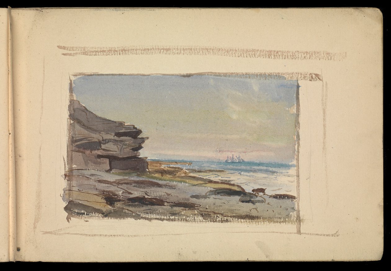Paysage marin, carnet de croquis - John Everett