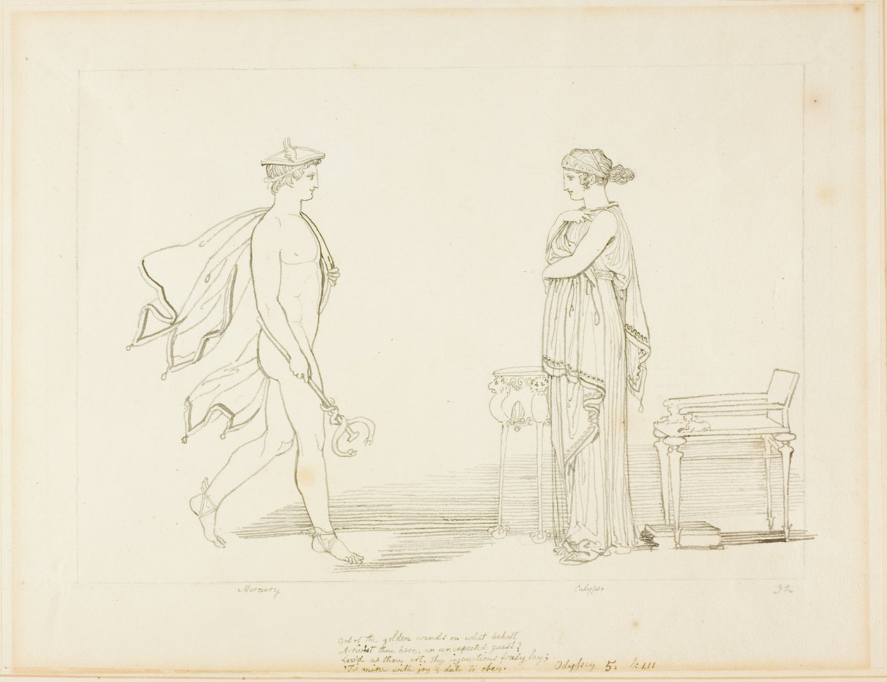 Mercure et Calypso - John Flaxman