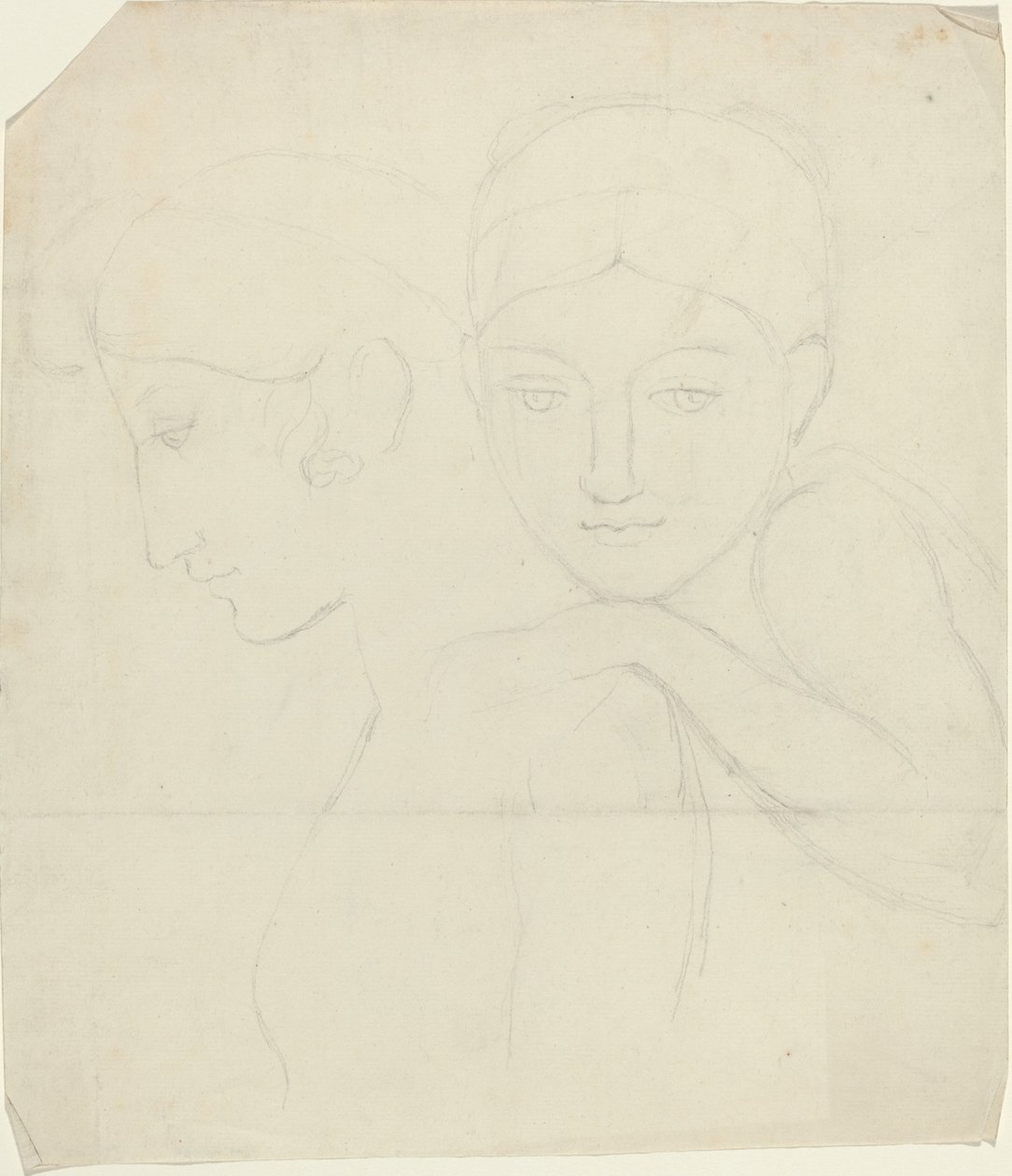 Deux têtes de femmes - John Flaxman