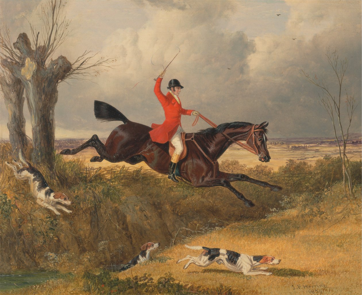 Chasse au renard : Franchir un fossé - John Frederick Herring