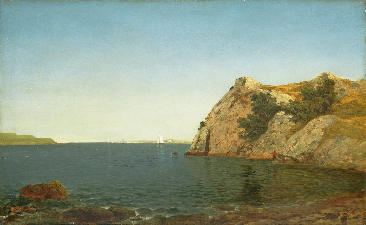 Beacon Rock, Newport Harbour, 1857 - John Frederick Kensett