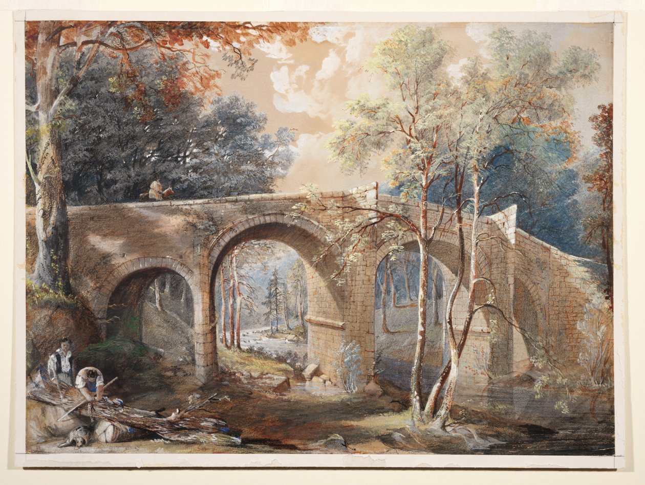 Bûcherons près du pont de Fingle, Dartmoor - John Gendall