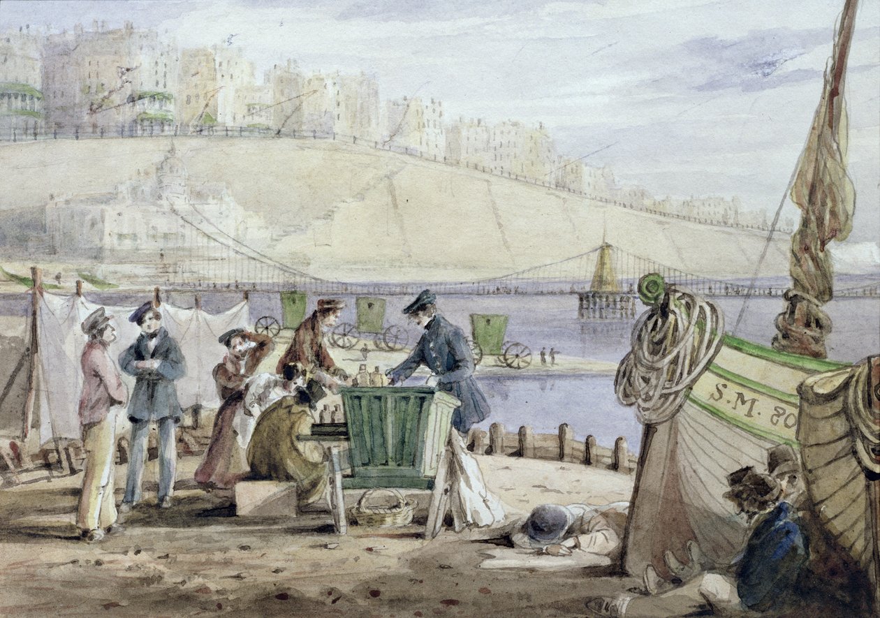 Plage de Brighton, Sussex, 1844 - John Harden
