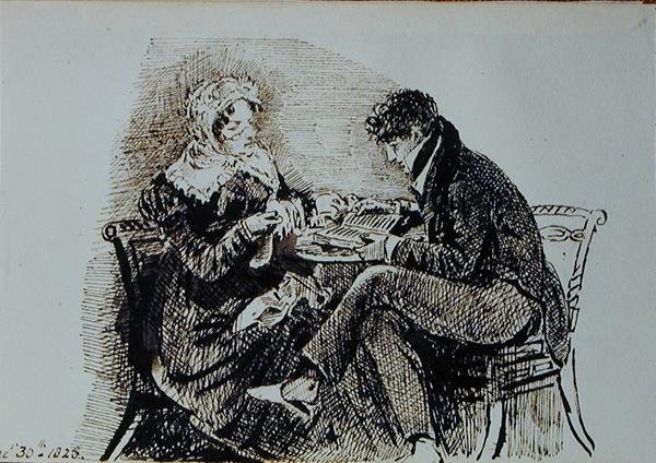 Homme et femme lisant à une table - John Harden