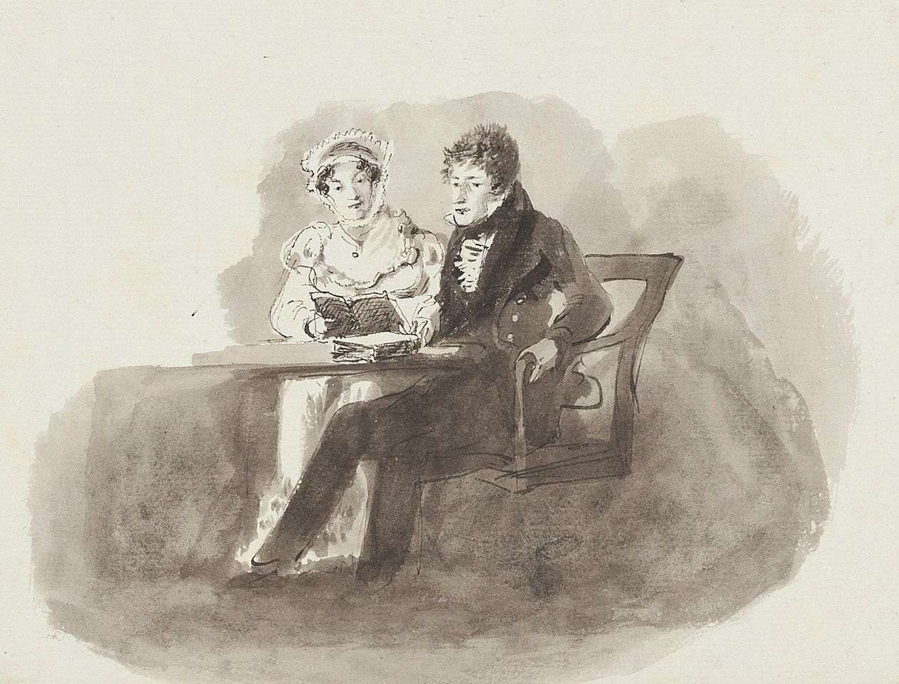Homme et femme lisant - John Harden