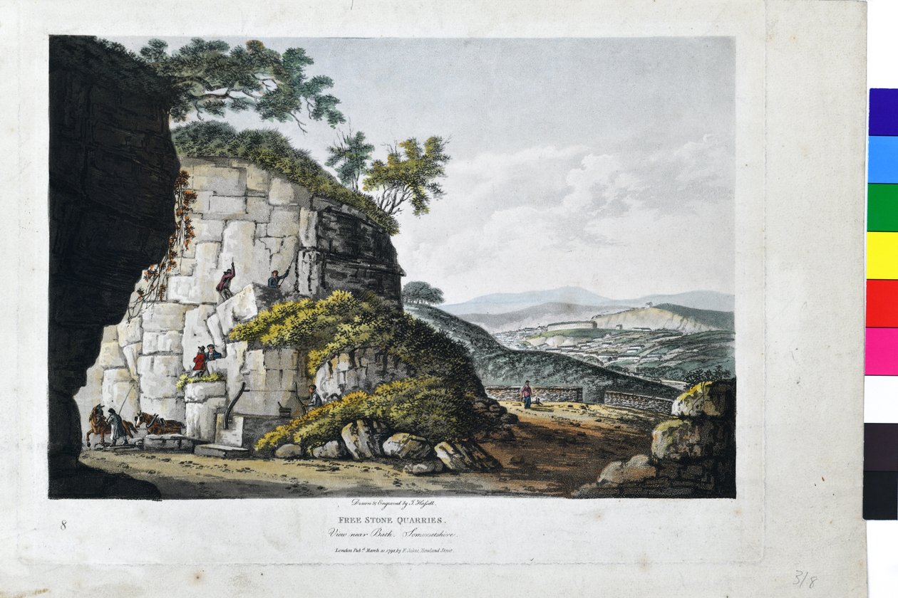 Carrières de Pierre Libre. Vue près de Bath, Somersetshire - John Hassell