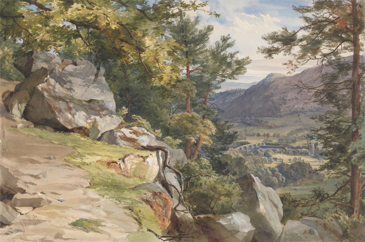 Vue depuis Craig-y-Barns, Dunkeld, regardant vers le sud - John Henry Mole
