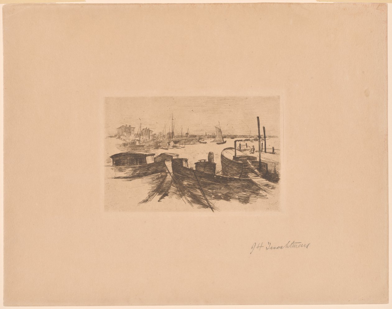 Port avec barges - John Henry Twachtman