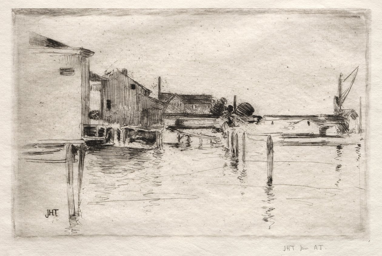 Le quai, Bridgeport, Connecticut - John Henry Twachtman