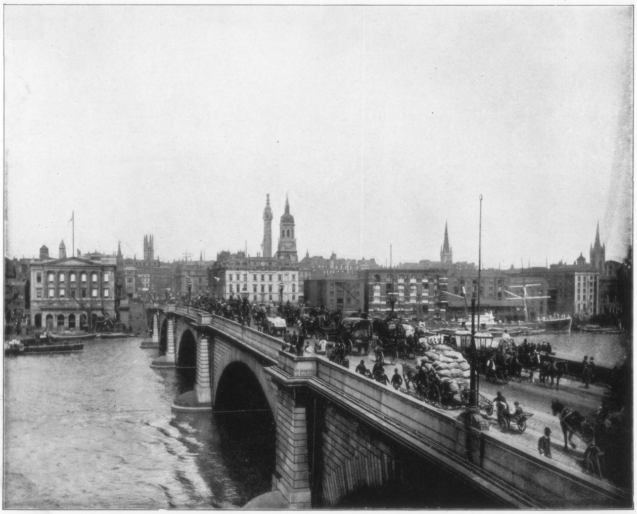 Pont de Londres, Londres, fin du 19ème siècle - John L. Stoddard
