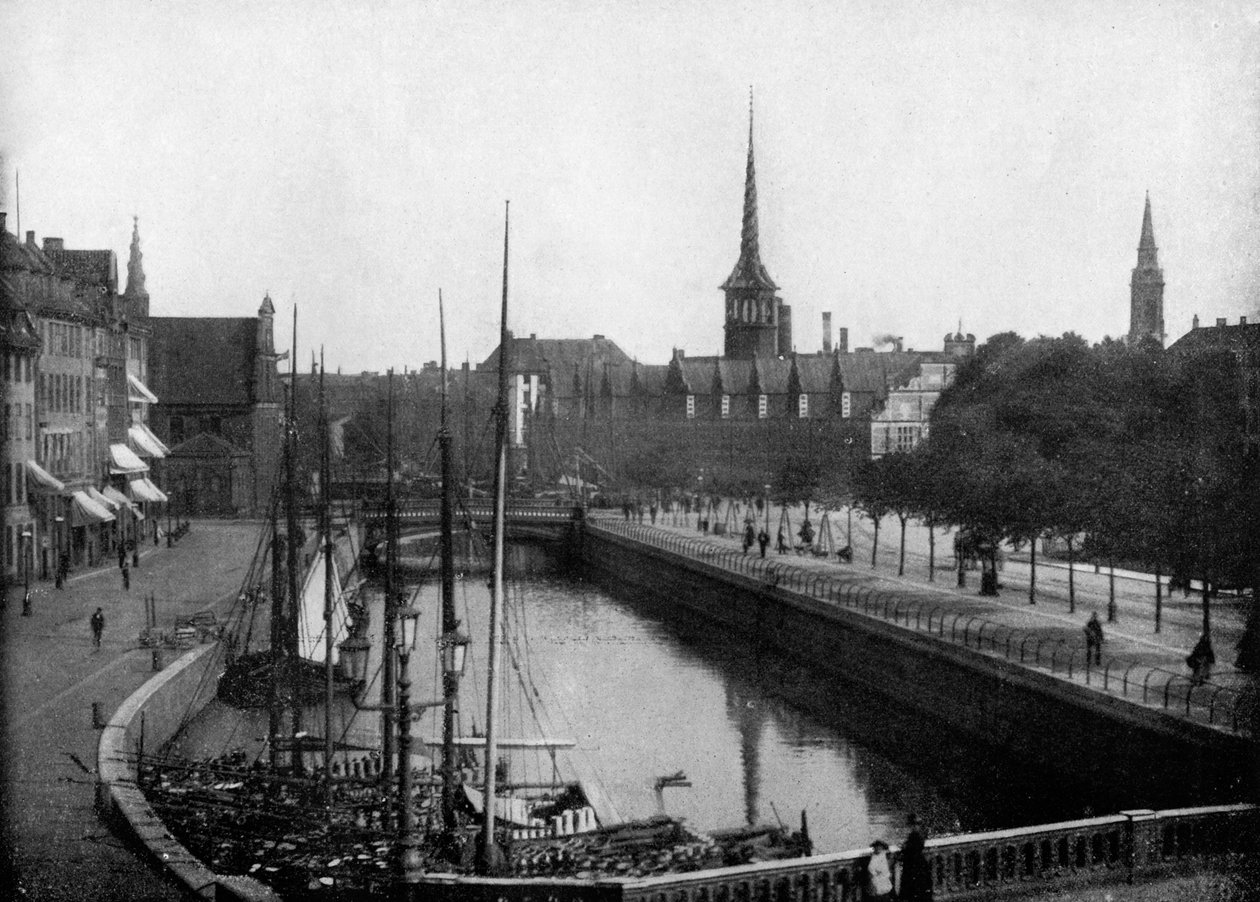 Scène de rue à Copenhague, Danemark, 1893 - John L. Stoddard