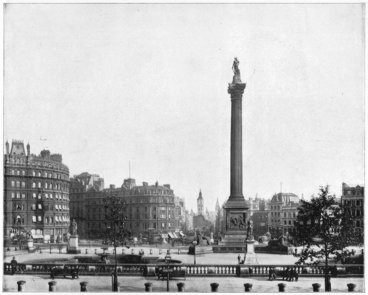 Trafalgar Square, Londres, fin du 19ème siècle - John L. Stoddard