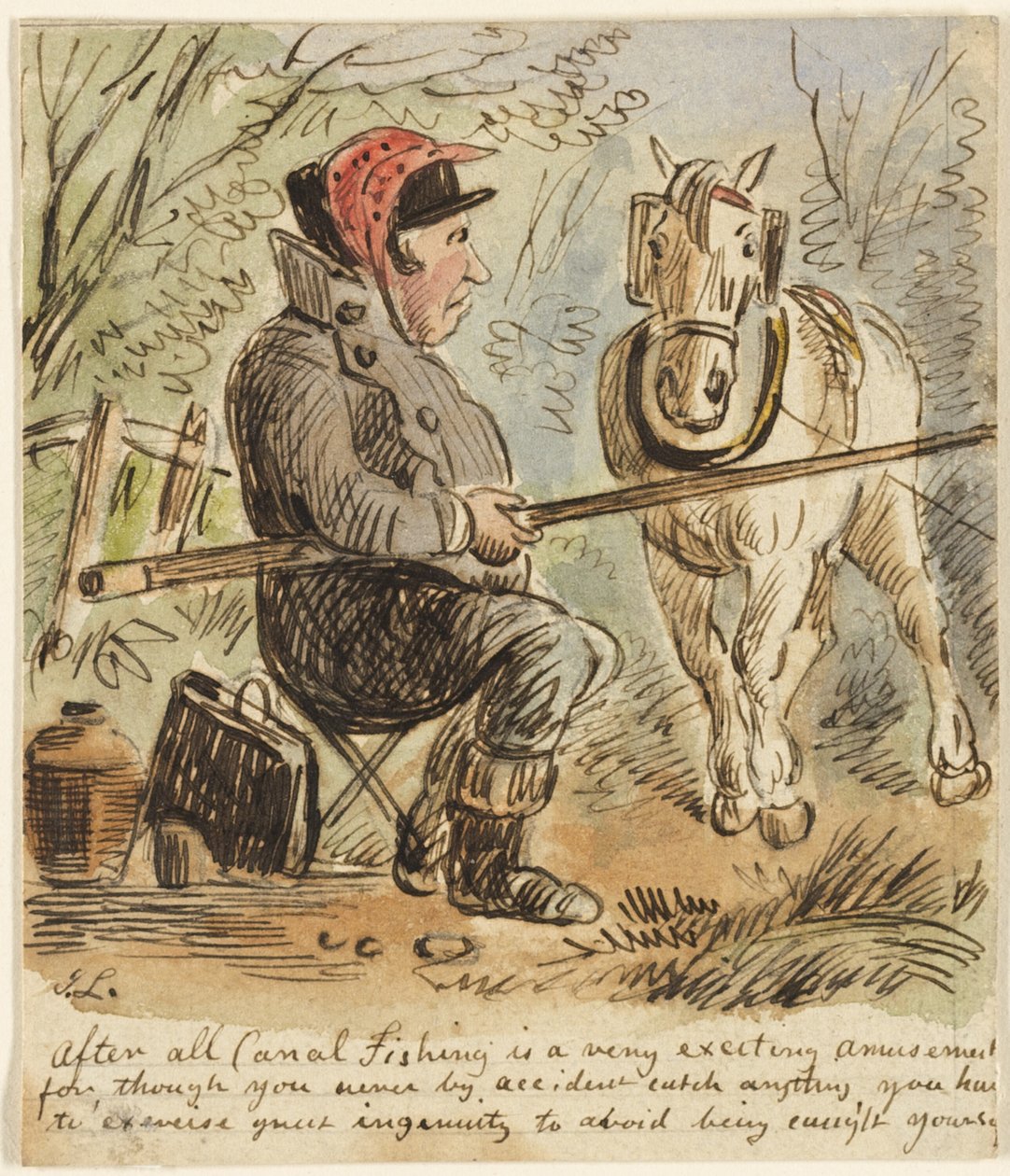 Pêche au canal - John Leech