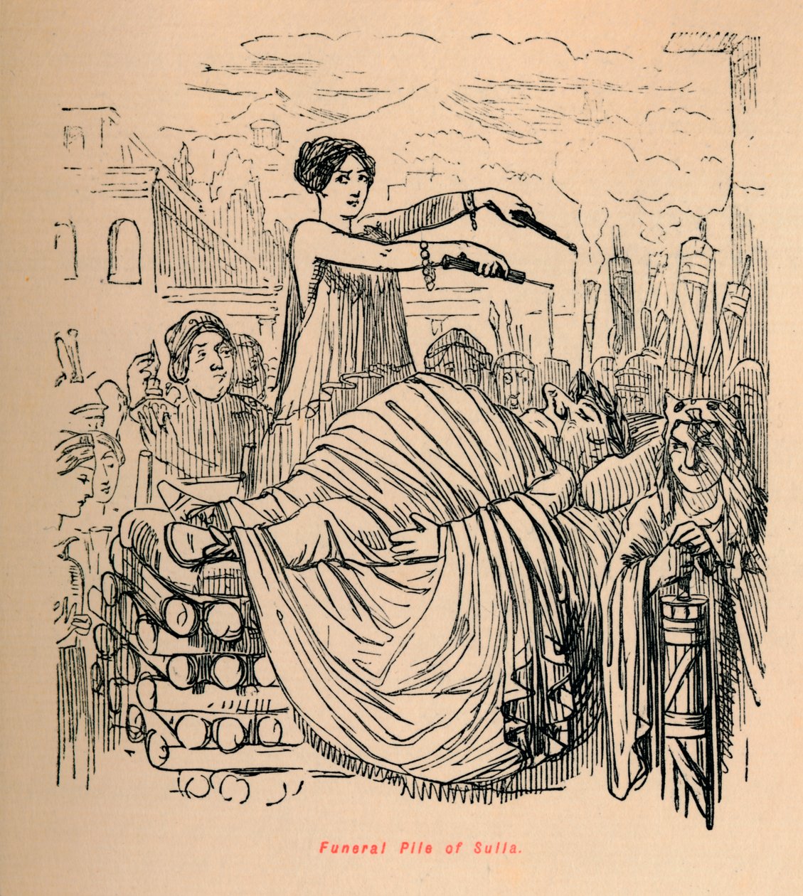 Le bûcher funéraire de Sylla, 1852 - John Leech
