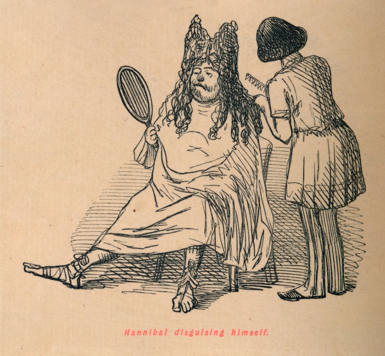 Hannibal se déguisant, 1852 - John Leech