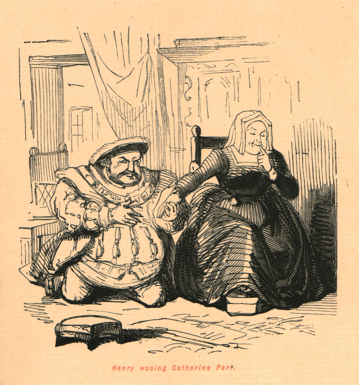 Henry courtisant Catherine Parr - John Leech