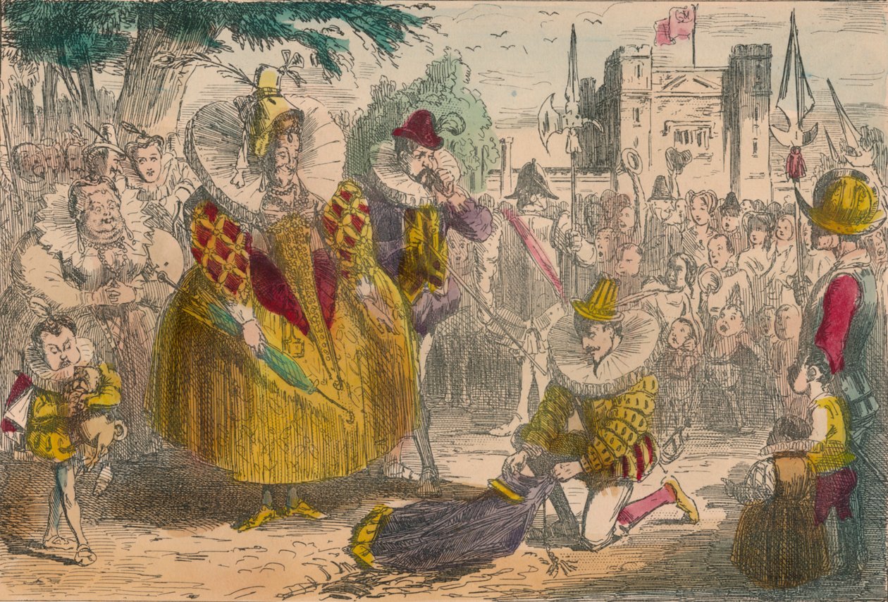 La reine Élisabeth et Sir Walter Raleigh - John Leech