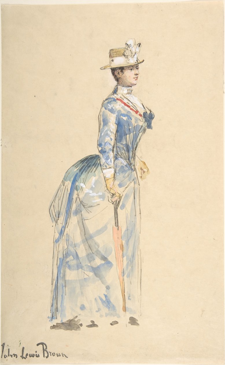 Femme vêtue de bleu, 19e siècle - John Lewis Brown