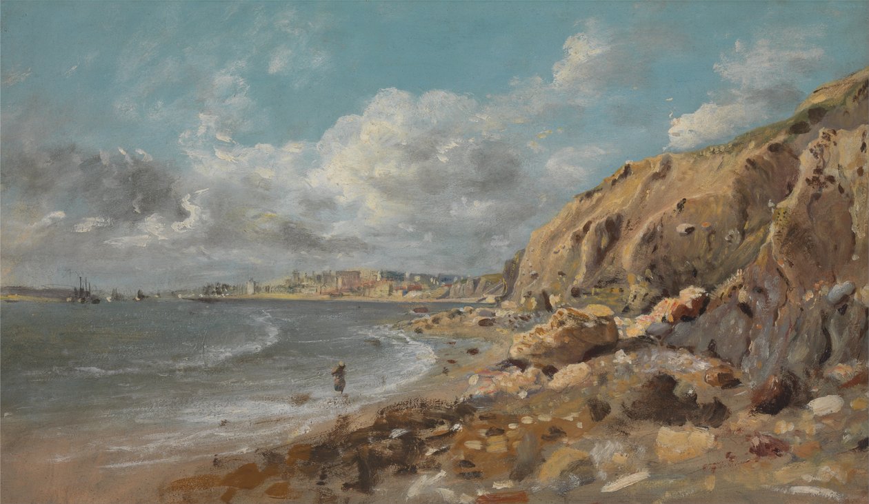 Scène côtière à Cullercoats près de Whitley Bay - John Linnell