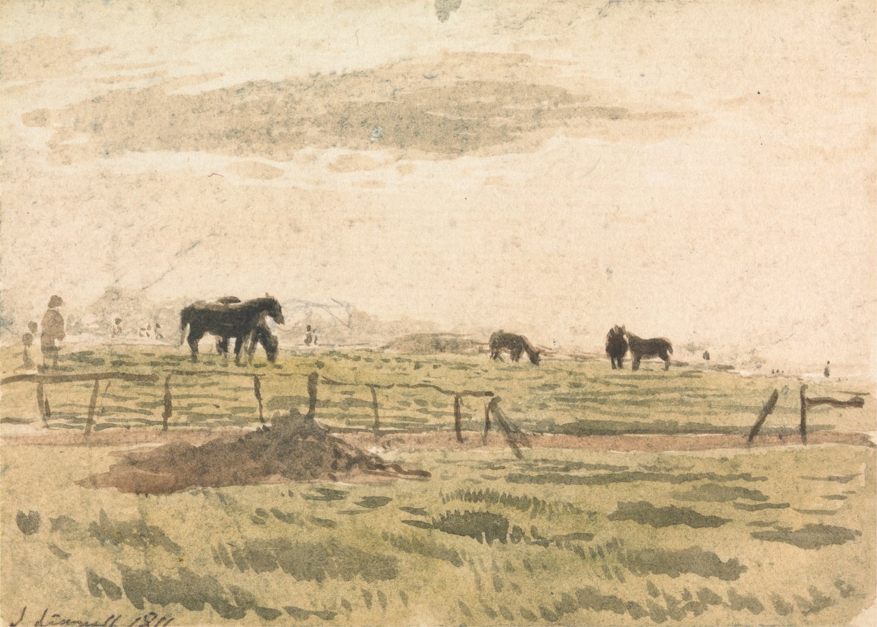 Chevaux dans un paddock - John Linnell