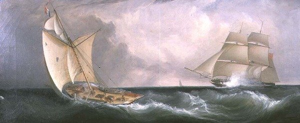 Un Cotre Français Passant une Frégate Britannique - John Lynn