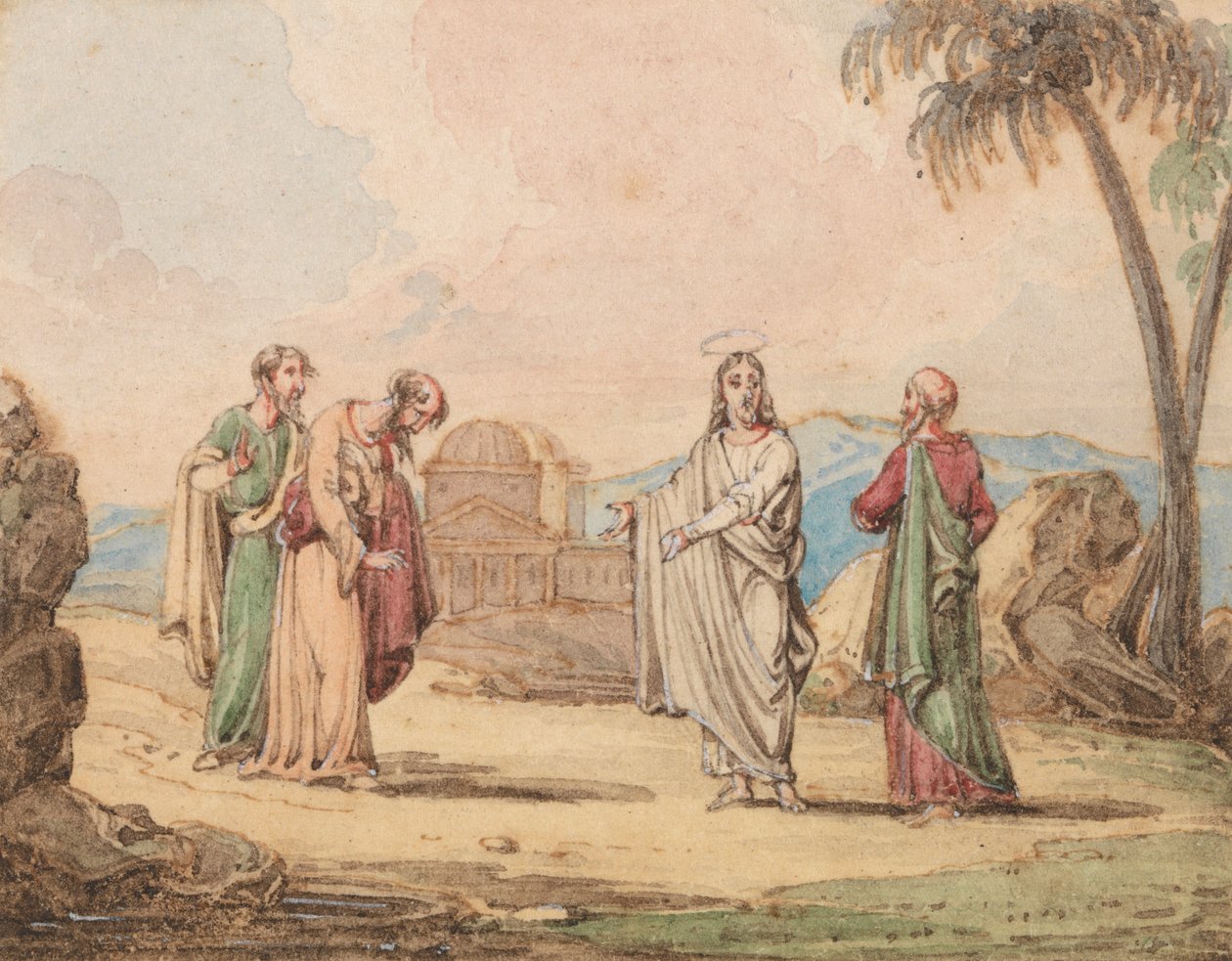 Christ avec trois figures - John Martin