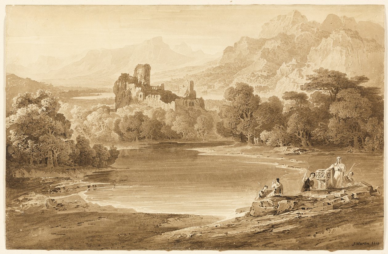 Paysage avec un château en ruine - John Martin