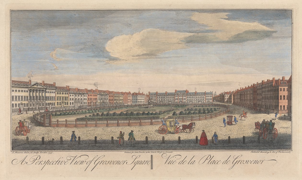 Vue en perspective de Grosvenor Square - John Maurer