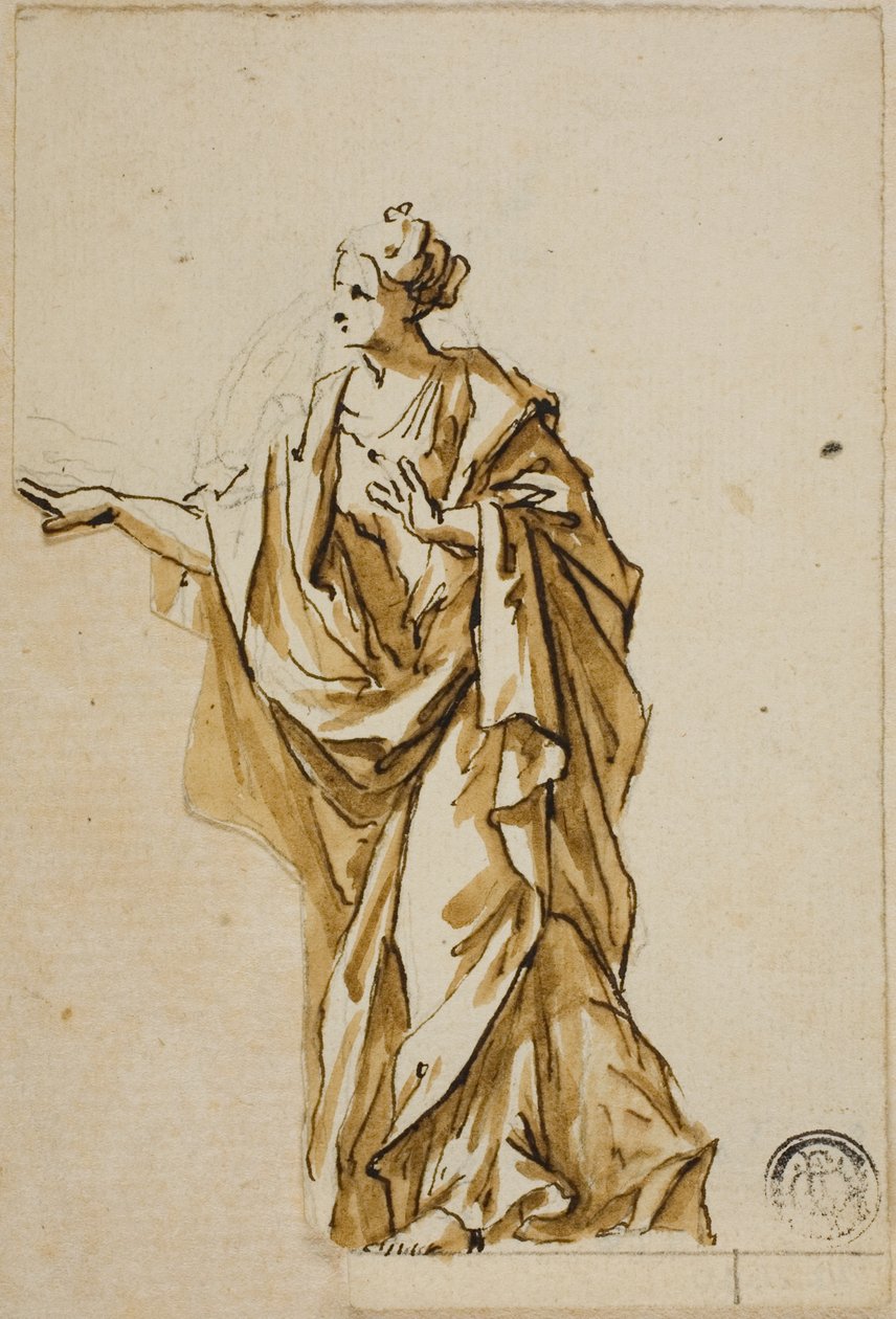Figure féminine debout pointant vers la gauche - John Michael Rysbrack