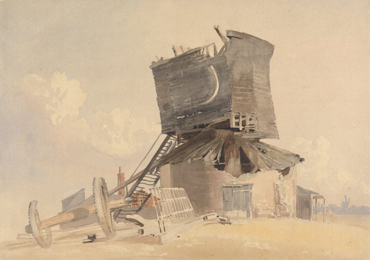 Un moulin à vent endommagé par une tempête - John Middleton