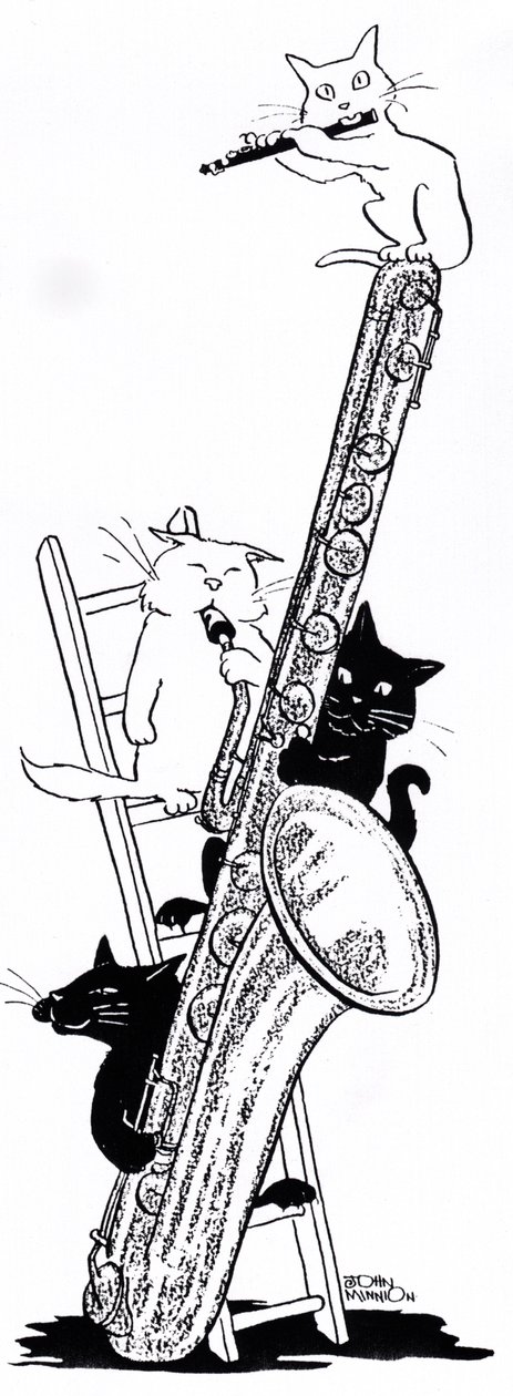 Saxophone et flûte (dessin) - John Minnion