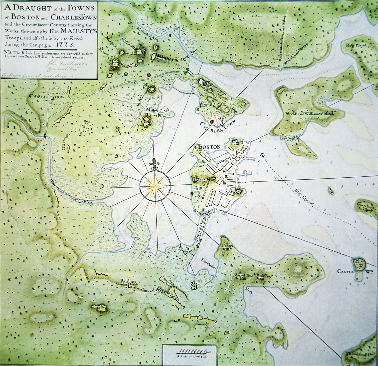 Carte de Boston et Charlestown - John Montresor