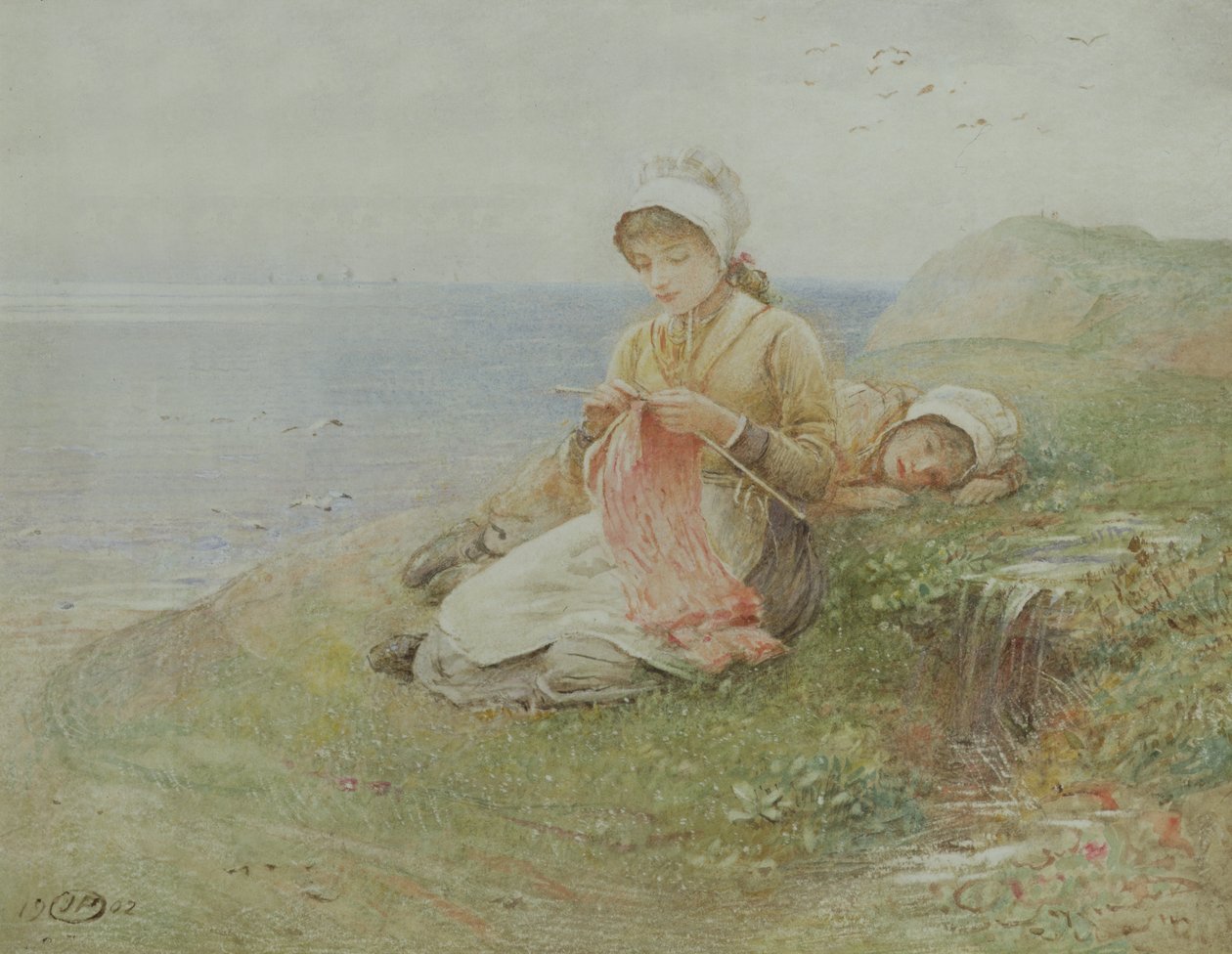 Fille tricotant - John Parker