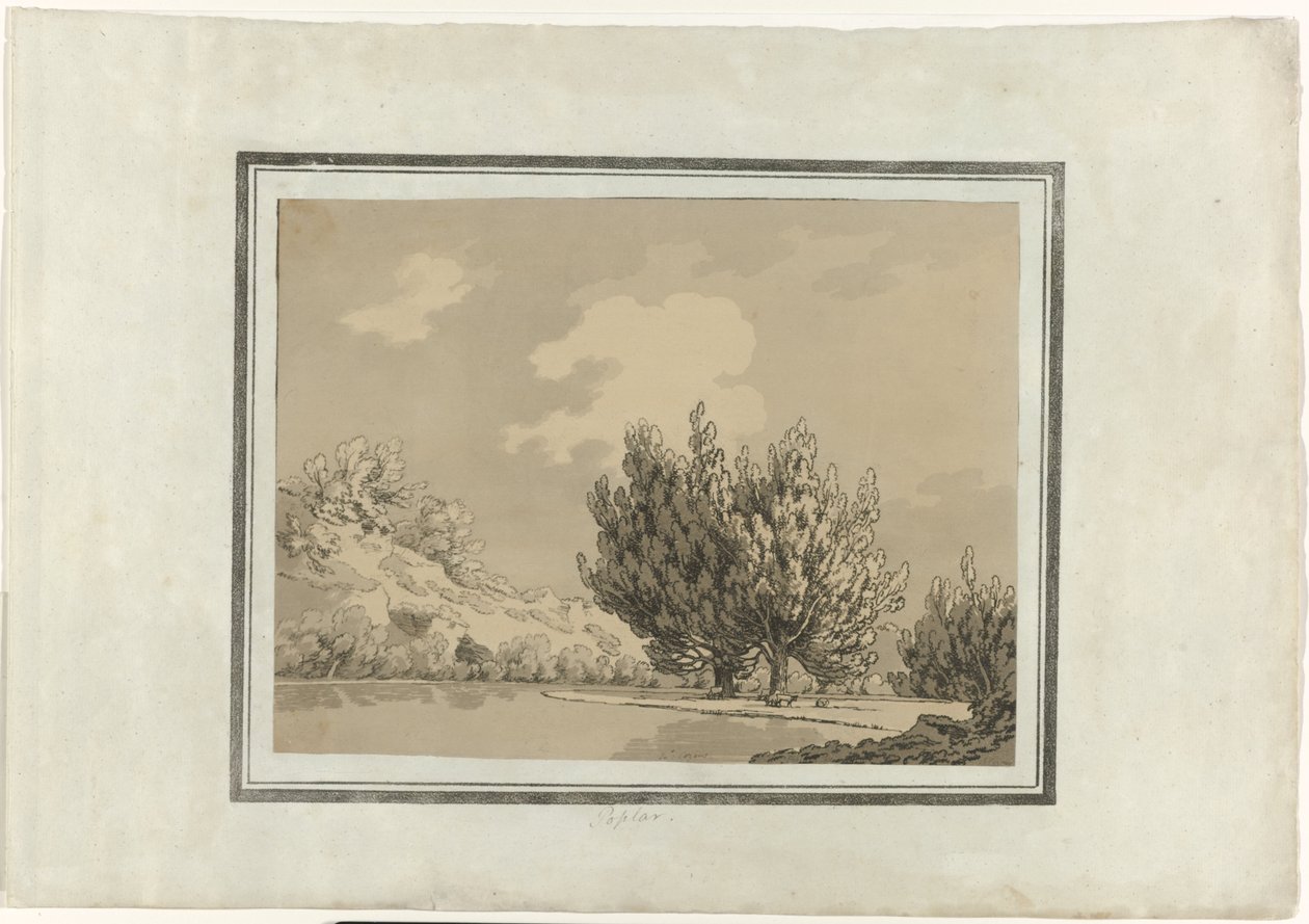 Peuplier - John Robert Cozens (signed by artist)